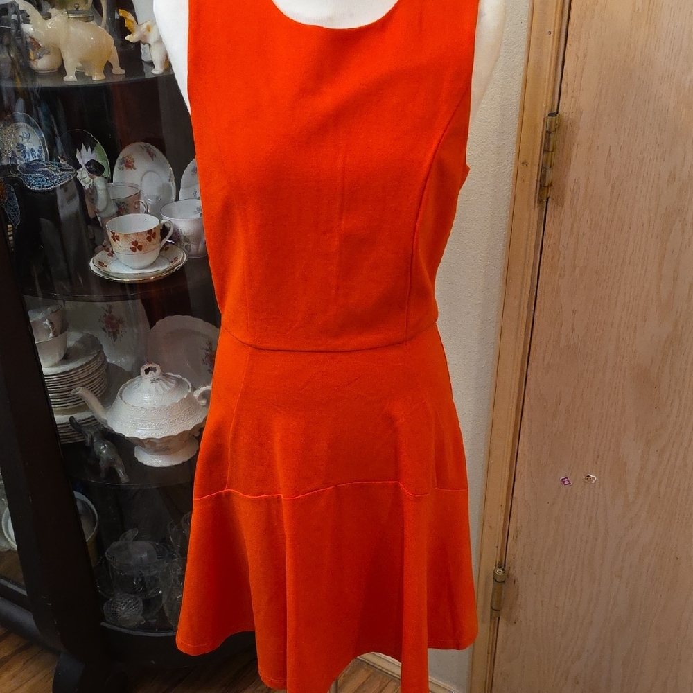 Harve Benard Bright Orange Mini Dress